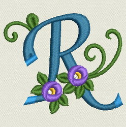 Flower Alphabet-r machine embroidery designs