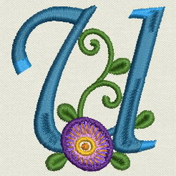 Flower Alphabet-u machine embroidery designs