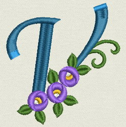 Flower Alphabet-v machine embroidery designs