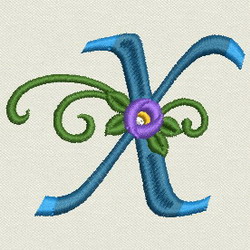 Flower Alphabet-x machine embroidery designs