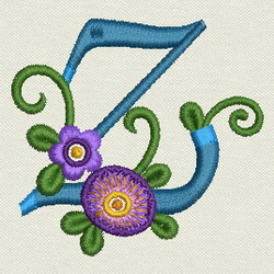 Flower Alphabet-z machine embroidery designs