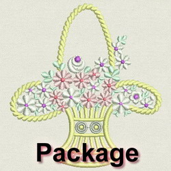 Elegant Floral Baskets machine embroidery designs