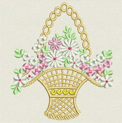 Elegant Floral Baskets 01 machine embroidery designs