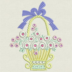 Elegant Floral Baskets 03 machine embroidery designs