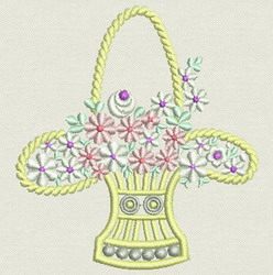 Elegant Floral Baskets 04 machine embroidery designs
