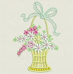 Elegant Floral Baskets 05 machine embroidery designs