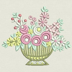 Elegant Floral Baskets 06 machine embroidery designs