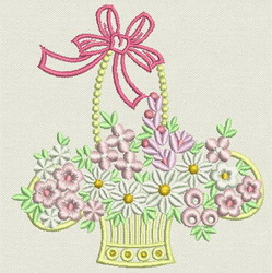 Elegant Floral Baskets 08 machine embroidery designs