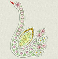 Fancy Floral Swan 02 machine embroidery designs