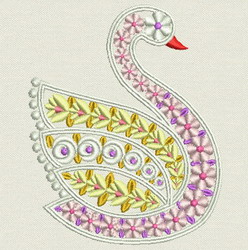 Fancy Floral Swan 03 machine embroidery designs
