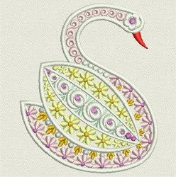 Fancy Floral Swan 04 machine embroidery designs