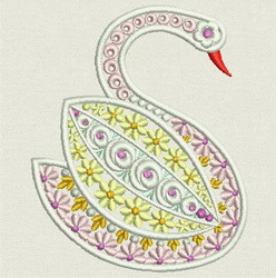 Fancy Floral Swan 04