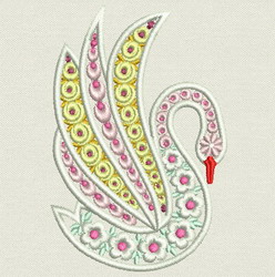 Fancy Floral Swan 05 machine embroidery designs