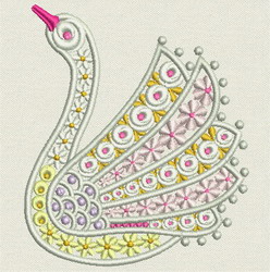 Fancy Floral Swan 06 machine embroidery designs