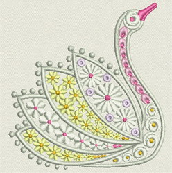 Fancy Floral Swan 07 machine embroidery designs