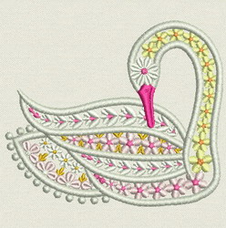 Fancy Floral Swan 08 machine embroidery designs