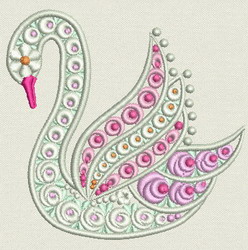 Fancy Floral Swan 09