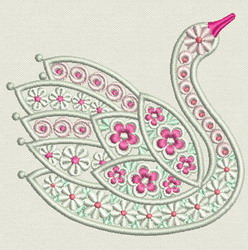 Fancy Floral Swan 10 machine embroidery designs