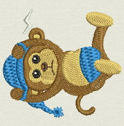 Monkey On Bed 01 machine embroidery designs