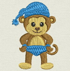 Monkey On Bed 02 machine embroidery designs