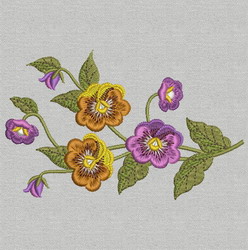 Delightful Pansy 01 machine embroidery designs