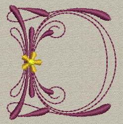Classic Alphabet-D machine embroidery designs