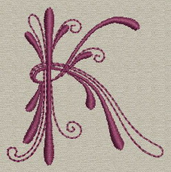 Classic Alphabet-K machine embroidery designs