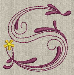 Classic Alphabet-S machine embroidery designs