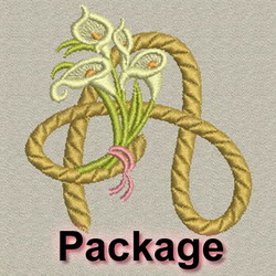 Calla lily Alphabets machine embroidery designs