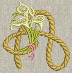 Calla lily Alphabet-A machine embroidery designs