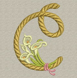 Calla lily Alphabet-C machine embroidery designs