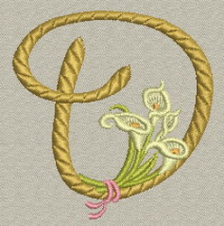 Calla lily Alphabet-D machine embroidery designs