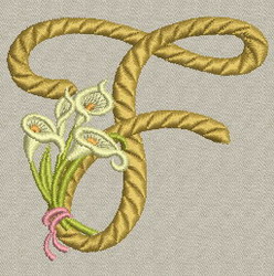 Calla lily Alphabet-F machine embroidery designs