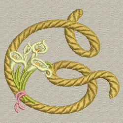 Calla lily Alphabet-G machine embroidery designs