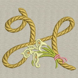 Calla lily Alphabet-H machine embroidery designs