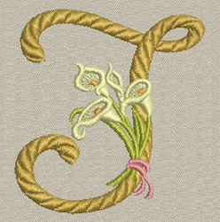 Calla lily Alphabet-J machine embroidery designs