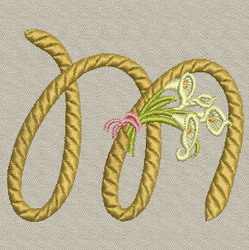 Calla lily Alphabet-M machine embroidery designs