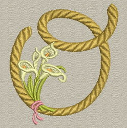 Calla lily Alphabet-O machine embroidery designs