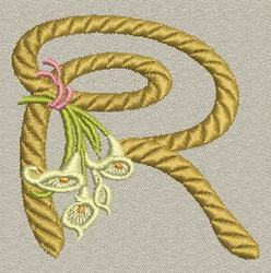Calla lily Alphabet-R machine embroidery designs