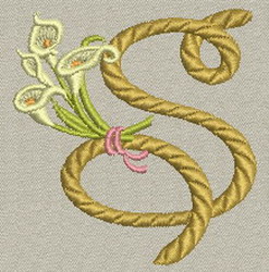 Calla lily Alphabet-S machine embroidery designs