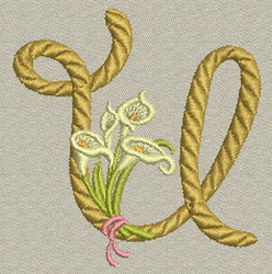 Calla lily Alphabet-U machine embroidery designs