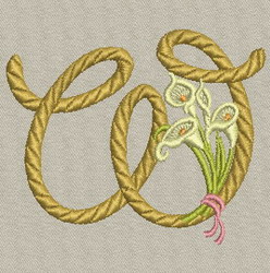 Calla lily Alphabet-W machine embroidery designs