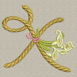 Calla lily Alphabet-X machine embroidery designs