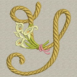 Calla lily Alphabet-Y machine embroidery designs