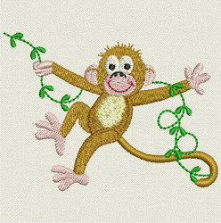 Cute Monkey II(SM) 03 machine embroidery designs