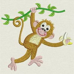 Cute Monkey II(SM) 05 machine embroidery designs