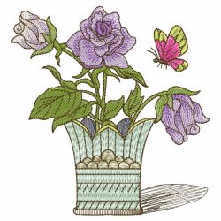 Floral Vases 08(Lg) machine embroidery designs