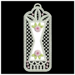 Lace Applique Rose Bookmarks 07 machine embroidery designs