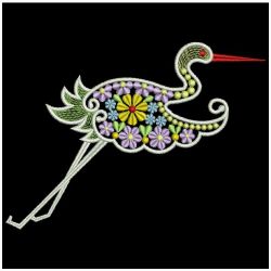 Fantasy Cranes 09 machine embroidery designs