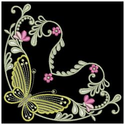 Dancing Butterfly Corners 02(Sm) machine embroidery designs